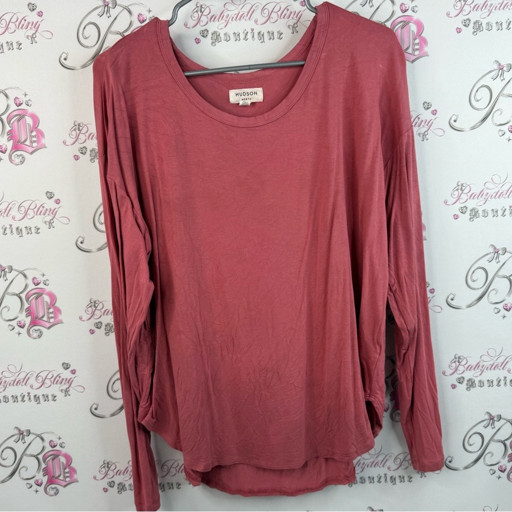 Hudson north red rose stretchy soft Women's Long Sleeve Top in Dusty Rose